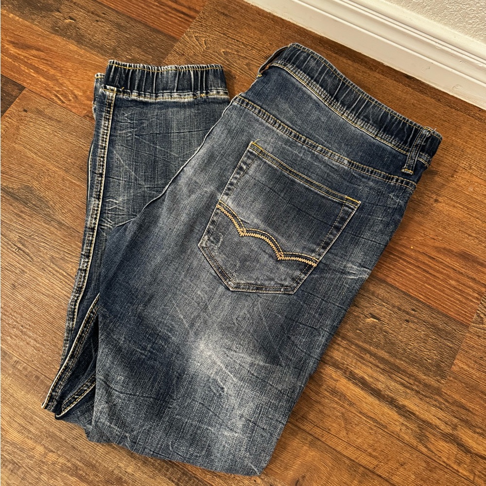 American Eagle Outfitters Dark Wash Relaxed Denim Joggers